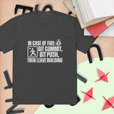 In case of fire: git commit, git push, then leave building Oversized faded t-shirt