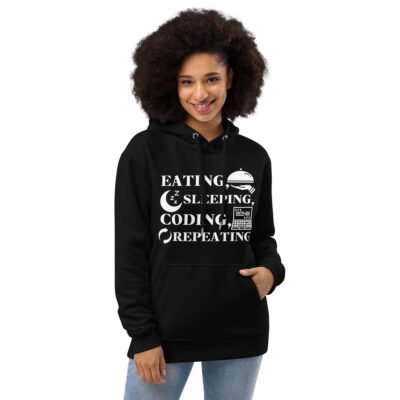 Eating, sleeping, coding, repeating Premium eco hoodie