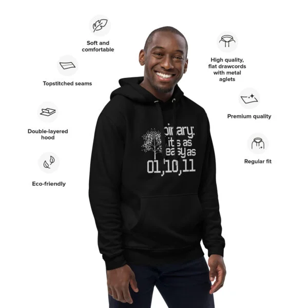 Binary: It's as easy as 01, 10, 11 Premium eco hoodie