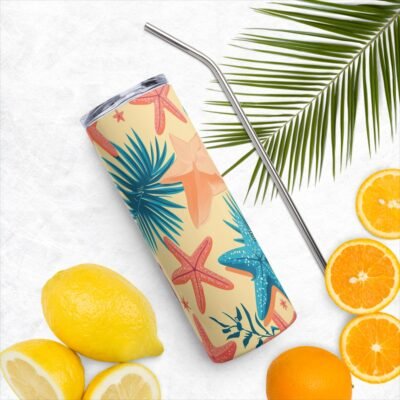Nautical Waves: Ocean-Inspired Summer Stainless steel tumbler