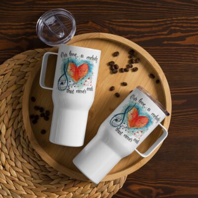 Our love shines as bright as the stars 25oz Travel mug with a handle