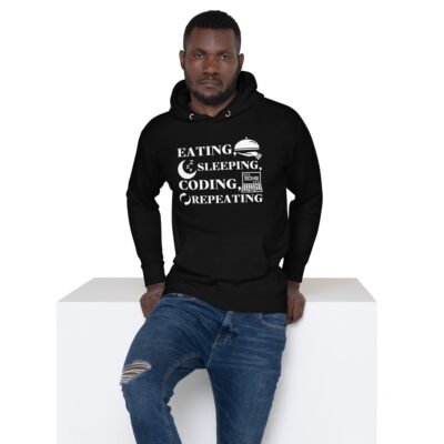Eating, sleeping, coding, repeating Unisex Hoodie