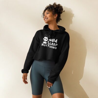 404 Sleep Not Found Crop Hoodie