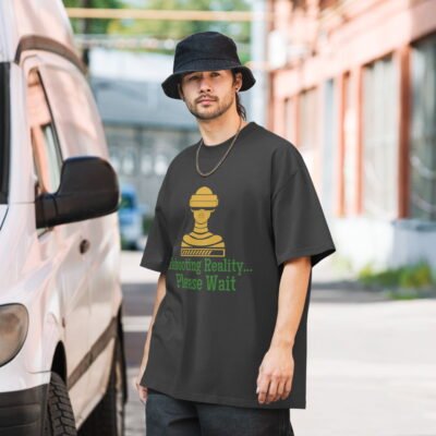 Rebooting Reality... Please Wait Oversized faded t-shirt