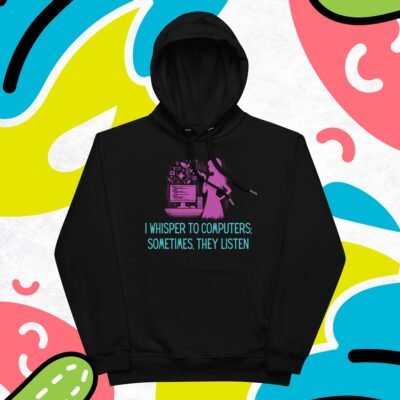 I Whisper to Computers; Sometimes, They Listen Premium eco hoodie