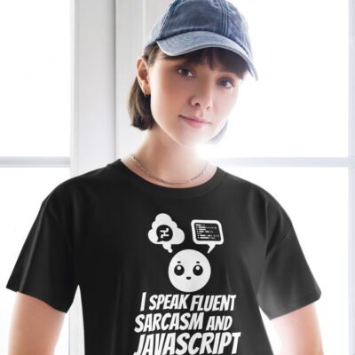I speak fluent sarcasm and JavaScript Women’s crop top
