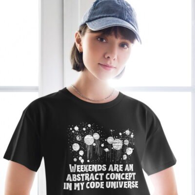 Weekends are an abstract concept in my code universe Women’s crop top