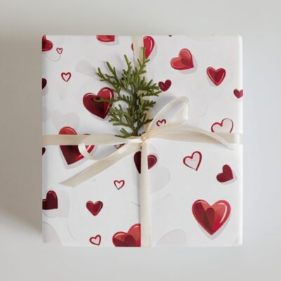 Valentine hearts Wrapping paper sheets