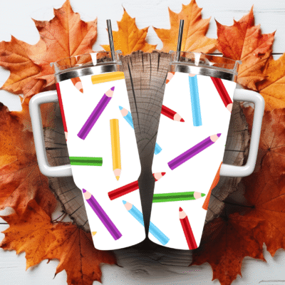 School theme patterned 40OZ Travel Mug