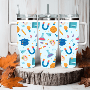 School theme patterned 40OZ Travel Mug