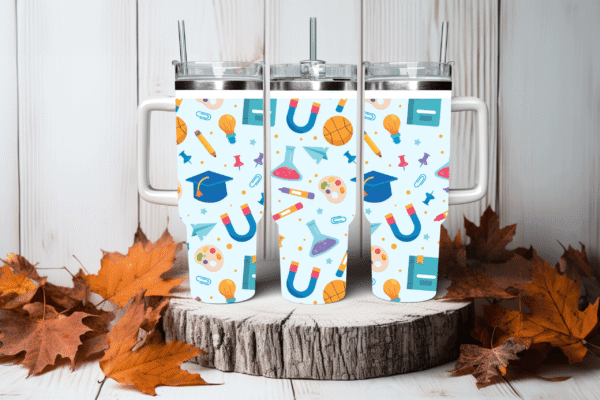 School theme patterned 40OZ Travel Mug