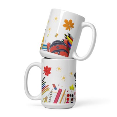 Glossy Ceramic Mug, Stylish Mugs, Back-to-School Experience