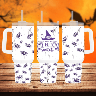 Embrace the Spirit of Halloween with the Bewitched Beverage Holder 40oz Travel Mug