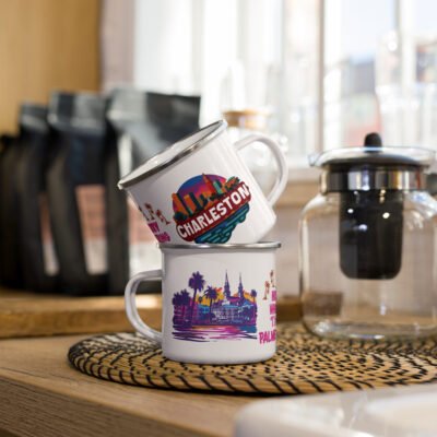 Charleston 12oz Enamel Mug Gift with Printed Mug Design