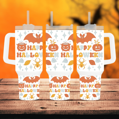 Embrace the Spooky Season with Our 40oz Travel Mug!