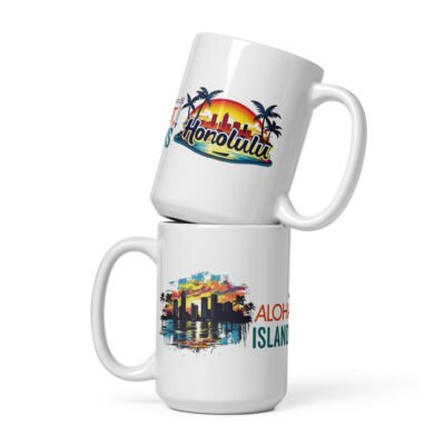 Honolulu White glossy mug