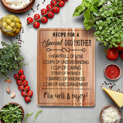 Godmother’s Recipe for Magic: Personalized Wooden Cutting Board