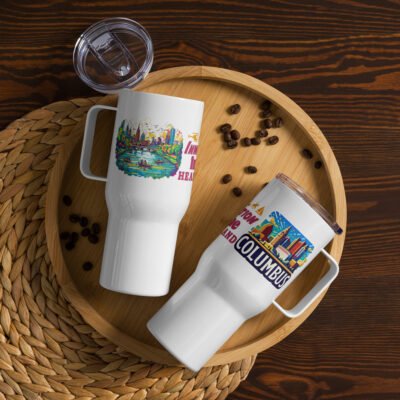 Columbus Travel mug with a handle – "Innovation in the Heartland" Quoted