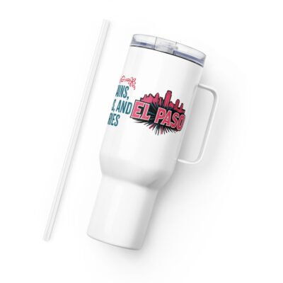 El Paso Travel mug with a handle - Mountains Missions and Memories - 40 oz